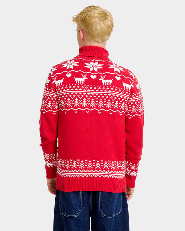 Men's Christmas Sweater "Greenlandish" with Roll Neck