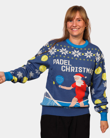 Pull de Noël bleu Padel
