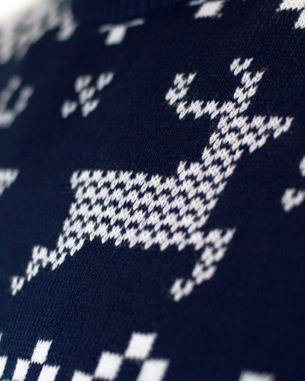 Pull de Noël bleu pour couples du Pôle Nord