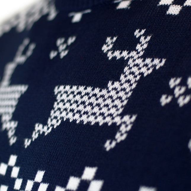 Pull de Noël bleu pour couples du Pôle Nord