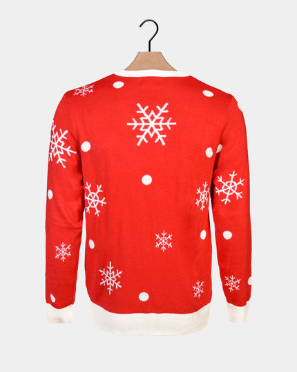 Pull de Noël pour couples avec motif de rennes LED et paillettes