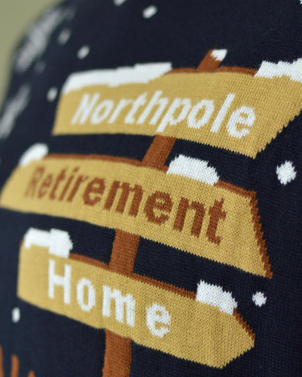 Pull de Noël pour couples avec le Père Noël et un déambulateur sur le chemin de la retraite | Vente outlet