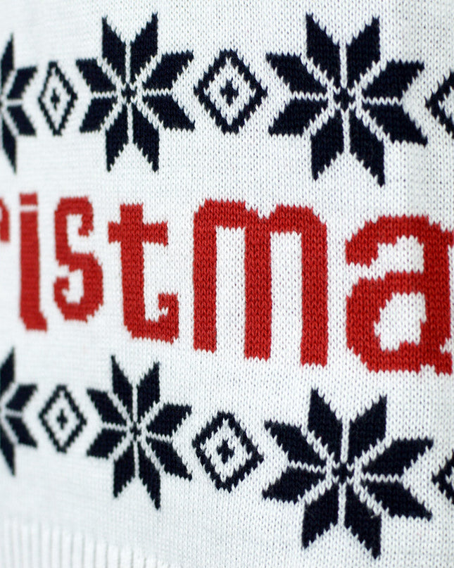 Organic Cotton Blue Couple Christmas Sweater with Santa and Rudolph