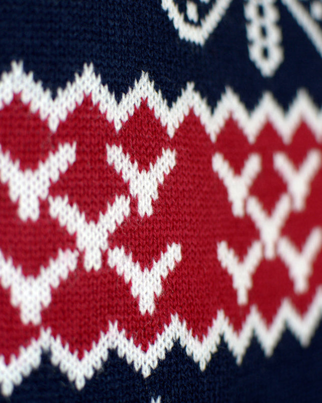 Pull de Noël pour couples avec motifs de rennes et de fêtes :