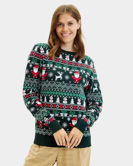 Organic Cotton Merry Green Couple Christmas Sweater