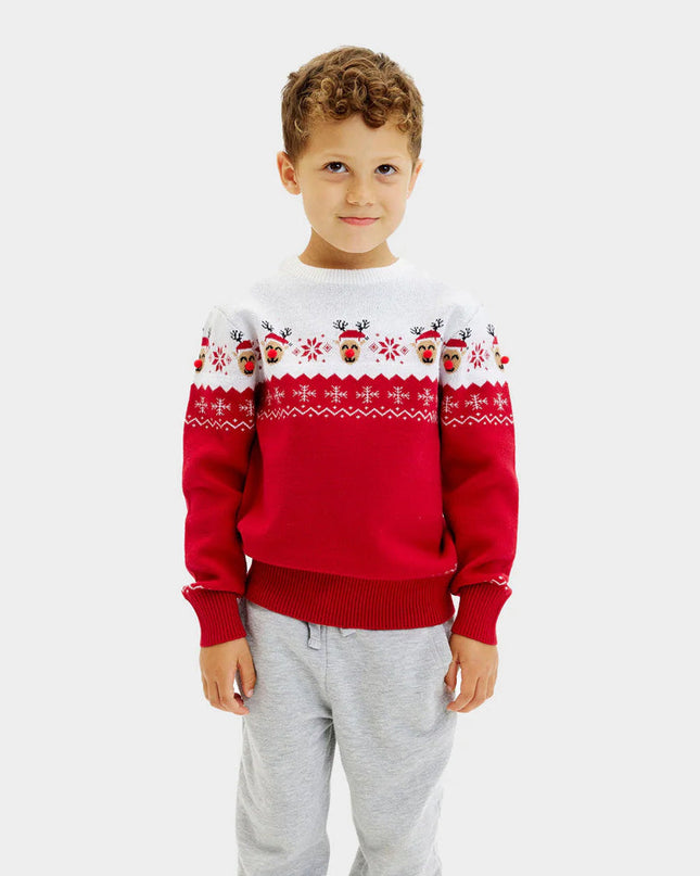 Adorable pull de Noël à motif renne pour enfants
