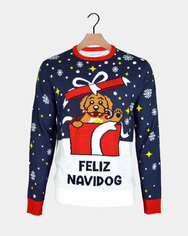 Pull de Noël Feliz Navidog pour la famille