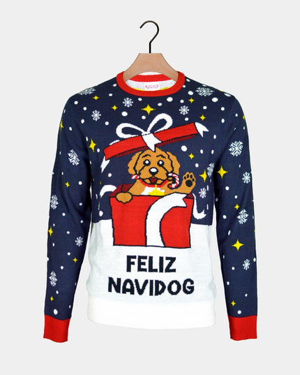 Christmas Sweater for Family with Feliz Navidog Design