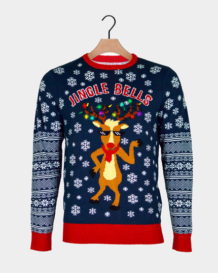 Pull de Noël pour enfants avec grelots lumineux LED