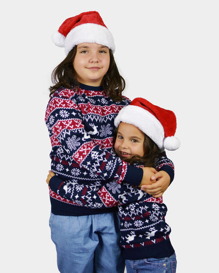 Pull de Noël pour enfants avec motifs de rennes et de Noël