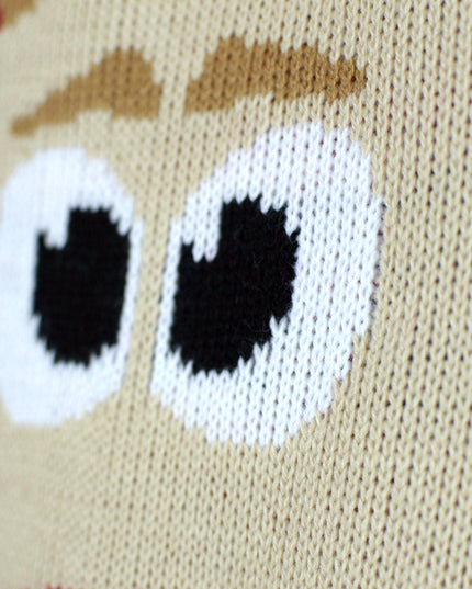 Pull de Noël rouge pour enfant avec des rennes et de la neige