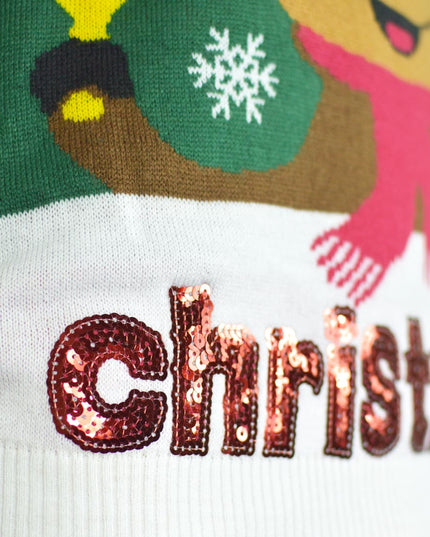 Green Holly Jolly Sequin Christmas Sweater for Kids
