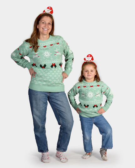Green Sweet Christmas Sweater for Kids