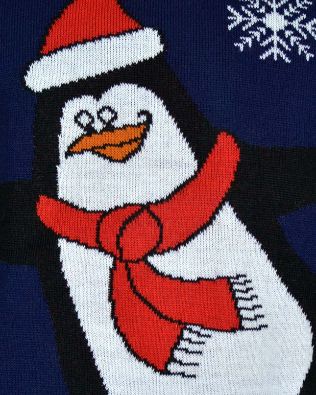 Christmas Sweater for Family Navy Blue with Penguin