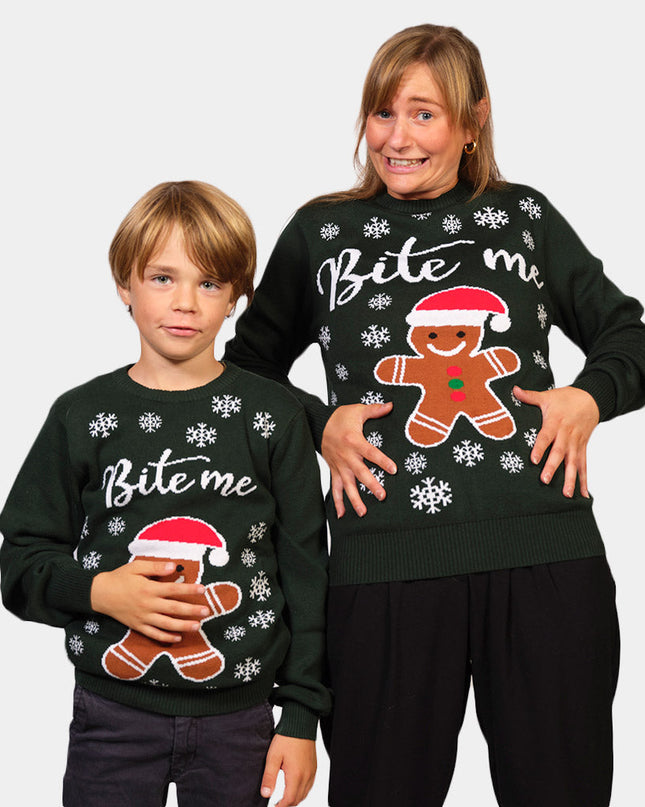 Organic Cotton Gingerbread Man Christmas Sweater for Family
