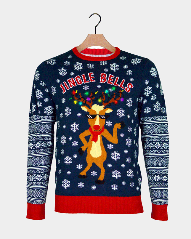 Pull de Noël LED pour toute la famille, thème « Jingle Bells »