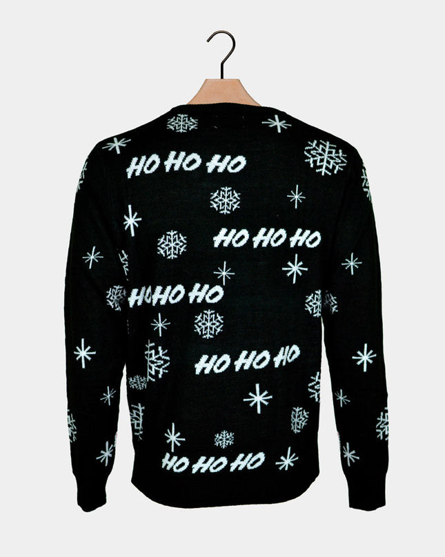 Pull de Noël noir Père Noël