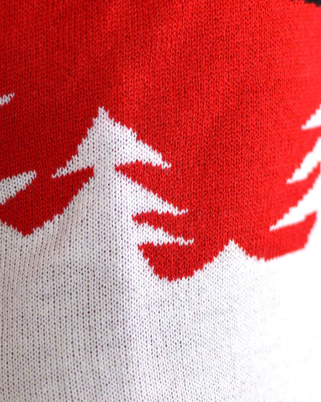 Pull de Noël avec un renne rouge et un motif de bière