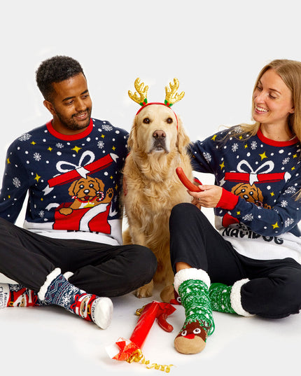 Pull de Noël pour enfants Feliz Navidog Design