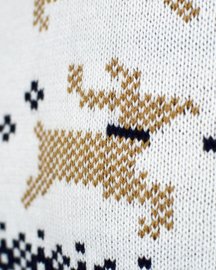 Pull de Noël blanc chic Alaska pour femme