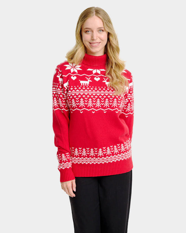 Women's Christmas Sweater "Greenlandish" with Roll Neck