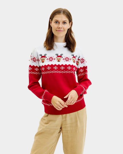 Pull de Noël adorable avec des rennes pour femmes