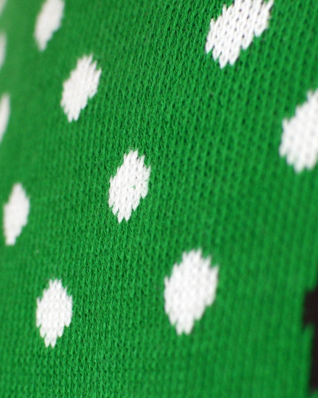 Pull de Noël vert 3D pour femme avec renne et bonnet de Père Noël