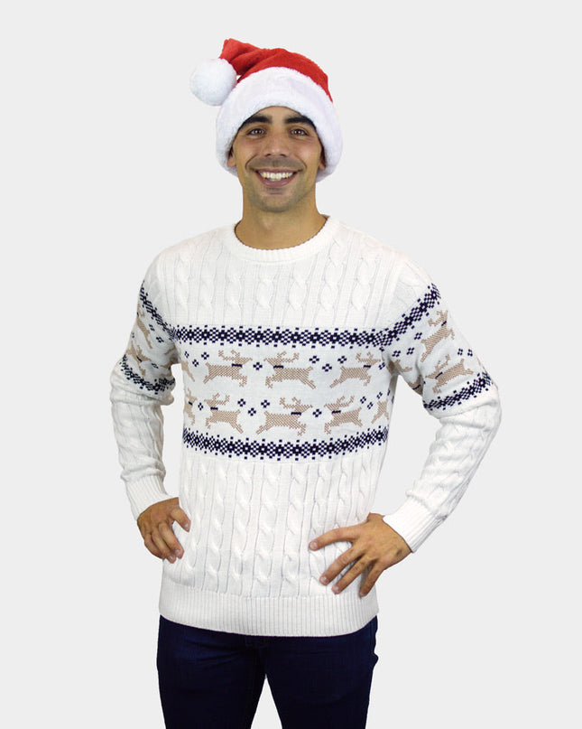 Pull de Noël blanc chic pour homme, style Alaska