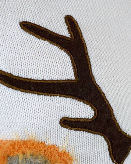 Christmas Sweater for Men White with 3D Reindeer