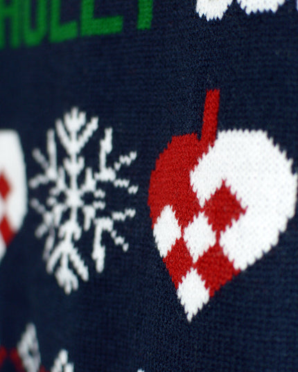 Gilet de Noël bleu et rouge pour homme