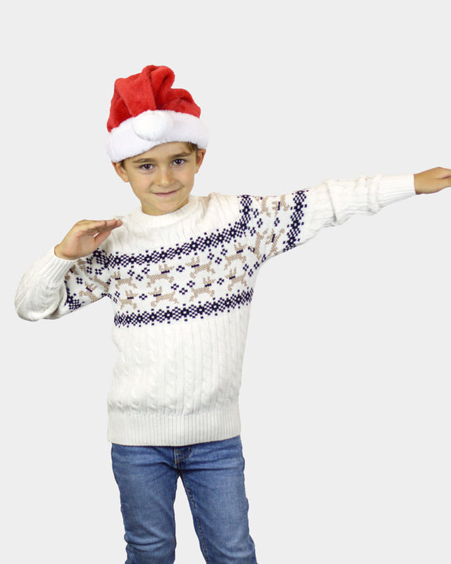 Pull de Noël blanc chic pour homme, style Alaska