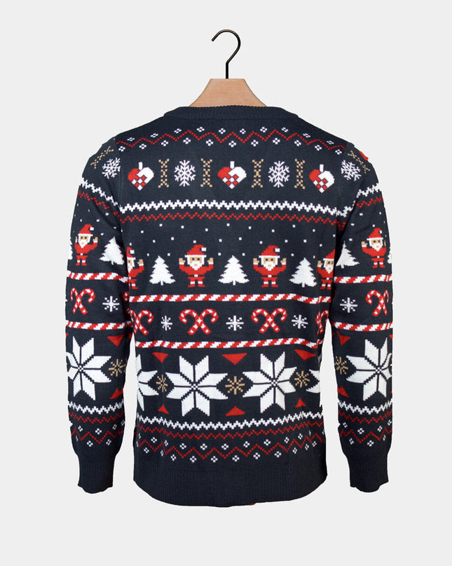 Blue Polar Stars Christmas Cardigan Sweater for Men