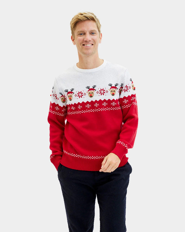 Pull de Noël adorable avec des rennes pour hommes