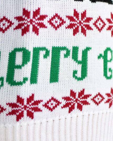 Christmas Sweater for Men Sky Blue with Rudolph and Santa Claus