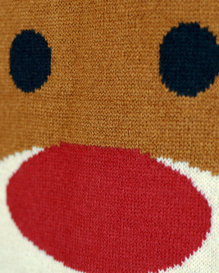 Pull de Noël pour homme avec Rudolph le renne au nez rouge