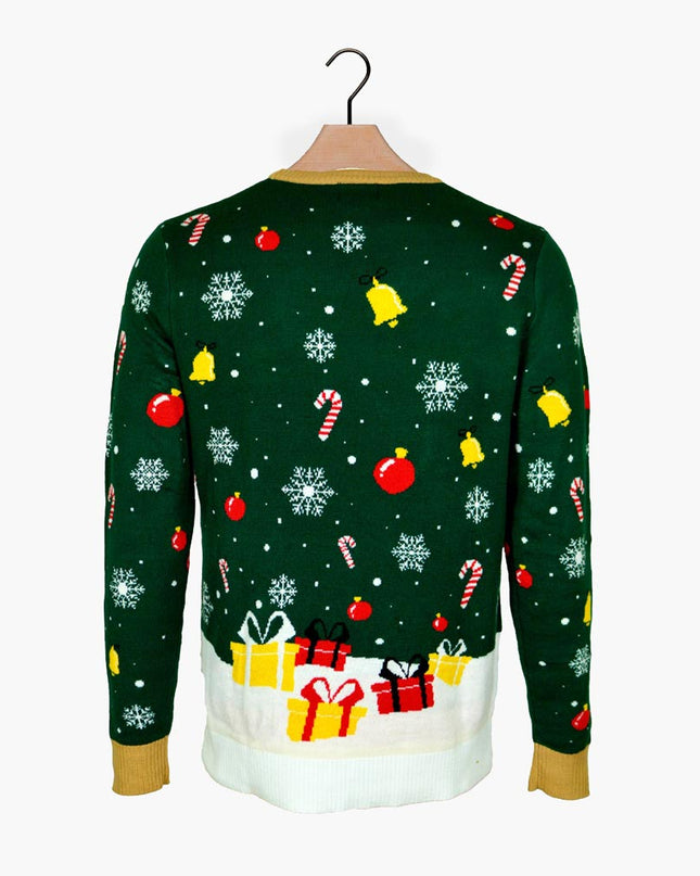 Pull de Noël pour couples avec Père Noël attaché et LED