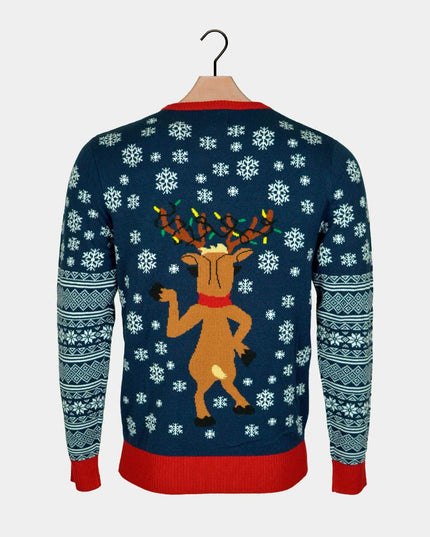 Pull de Noël LED pour femme avec motif de grelots