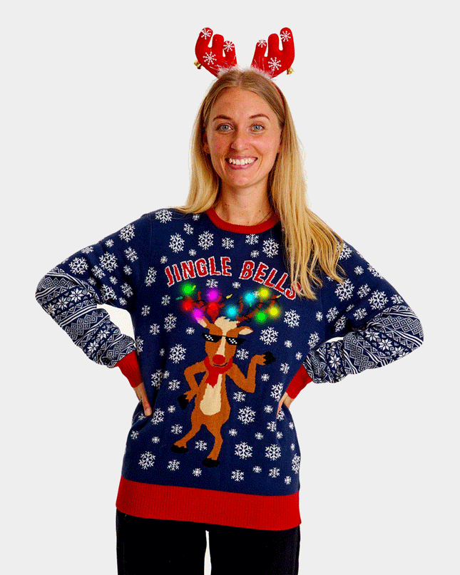 Women's Light-Up LED Jingle Bells Christmas Sweater