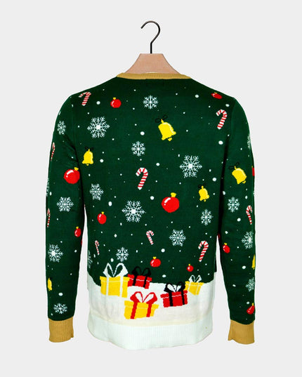 Pull de Noël LED pour femme avec Père Noël noué