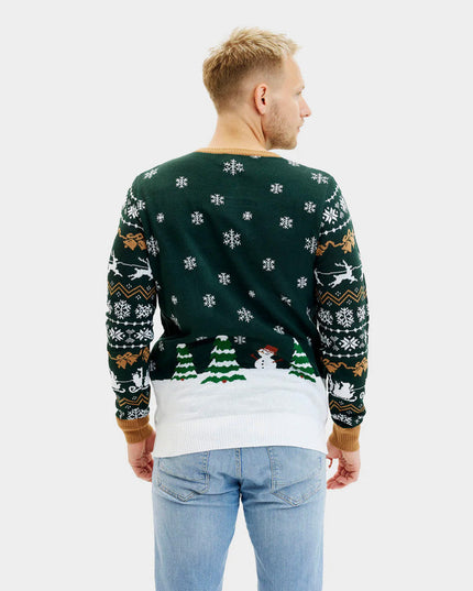 Pull de Noël LED pour homme « Le Père Noël arrive en ville »