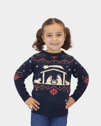 Nativity Scene Christmas Sweater for Kids
