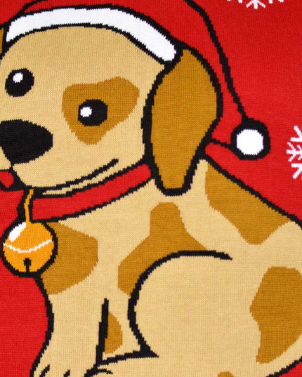 Pull de Noël avec un chiot