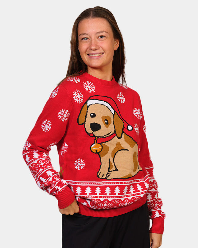 Family Christmas Sweater with Little Dog