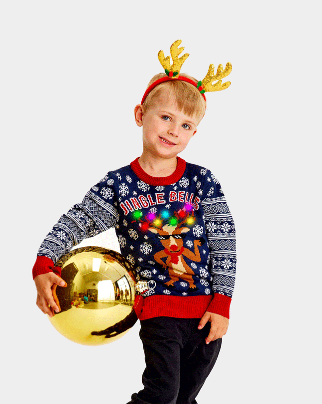 LED Light-Up Jingle Bells Christmas Sweater for Kids