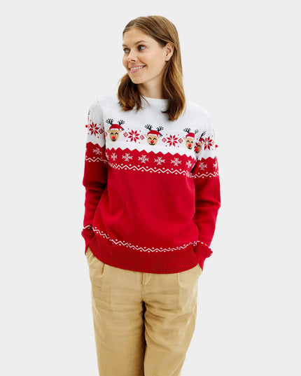 Pull de Noël adorable avec des rennes pour femmes