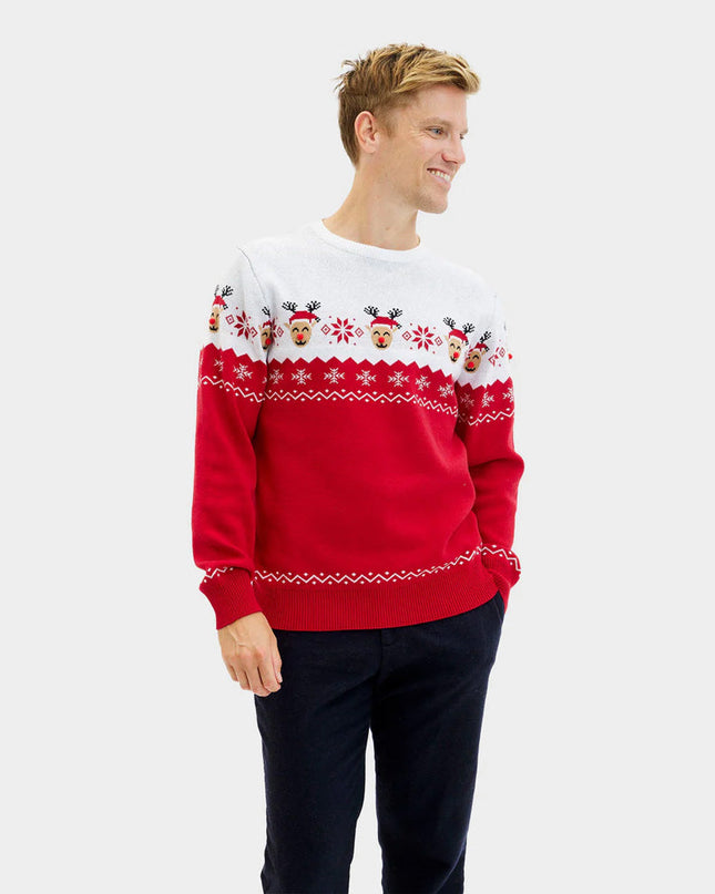 Pull de Noël adorable avec des rennes pour hommes