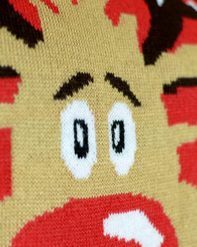 Pull de Noël à motif rennes avec écharpe pour femme