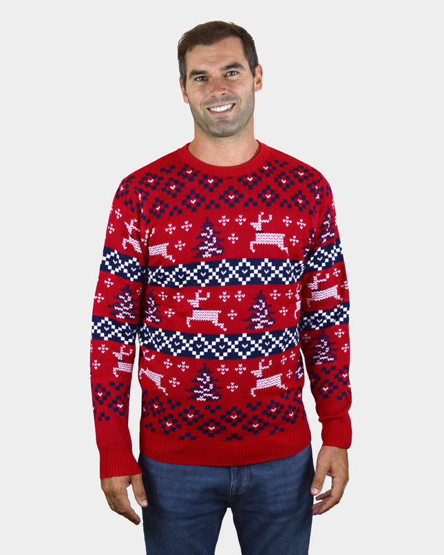 Pull de Noël rouge Canada pour hommes