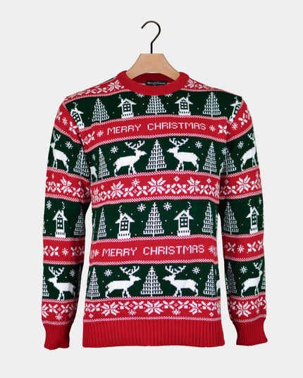 Pull rouge et vert « Joyeux Noël »