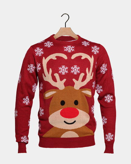 Pull de Noël pour femme avec Rudolph le renne rouge